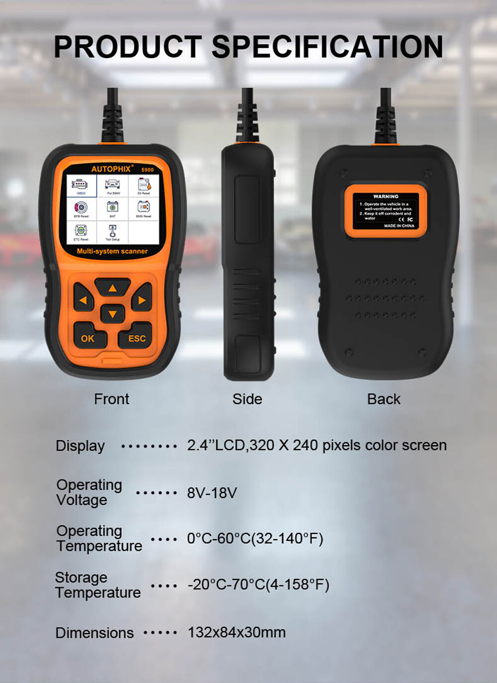 AUTOPHIX 5900 OBD2 Scanner Fit For BMW All System Diagnostic Tool Battery EPB
