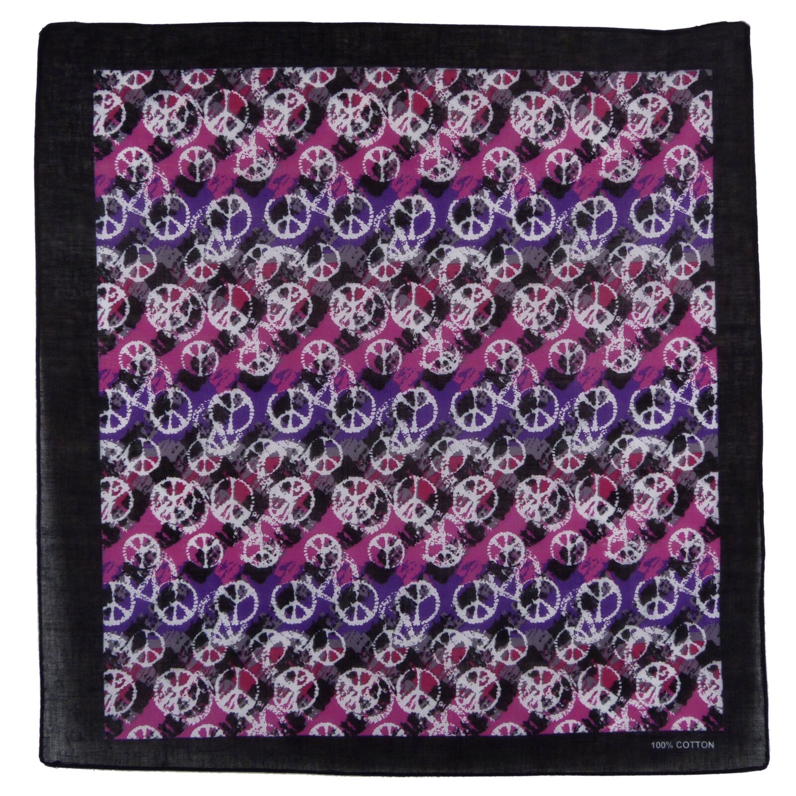 Pink/Lilac Peace Symbol Bandana Headwear Scarf Mouthcovering
