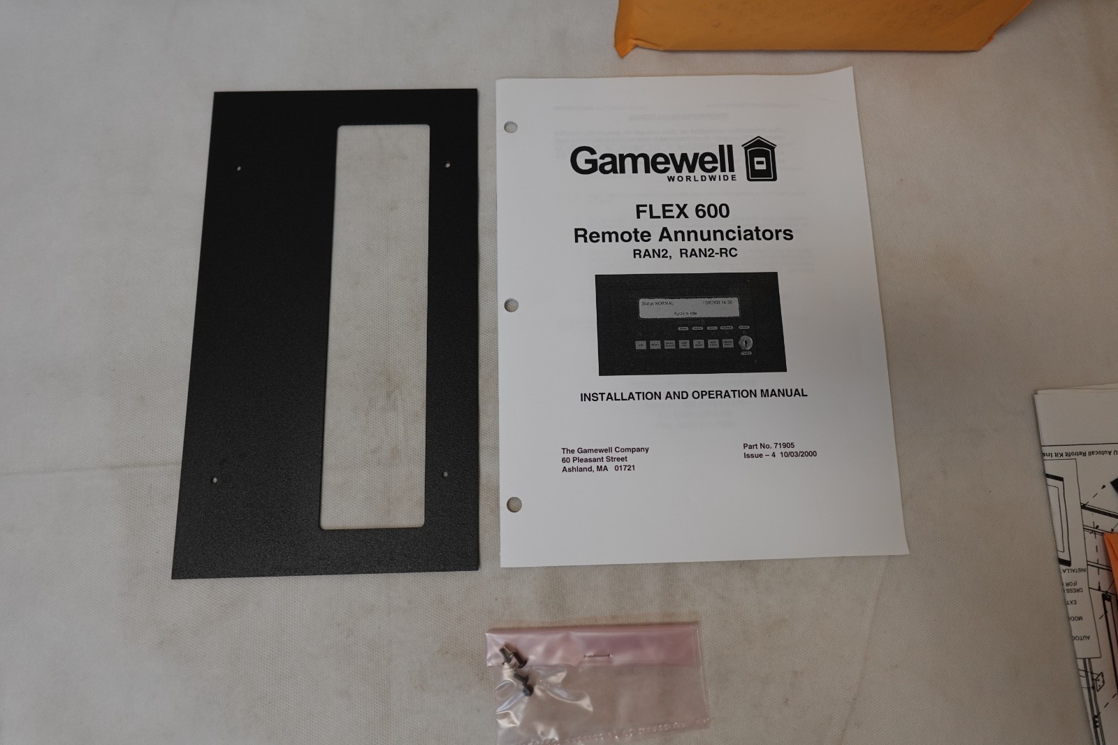 GAMEWELL FIRE ALARM FLUSH MOUNT REMOTE ALPHANUMERIC DISPLAY HARDWARE GWRAN2-F