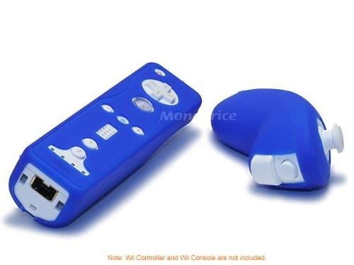 Nintendo Wii Remote Control Nunchuck Silicone Skin - Blue  5533