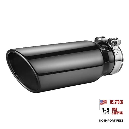 Exhaust Tips Black Chrome 3" Inlet, Muffler Tip 3" inlet - 4" outlet, 12" long