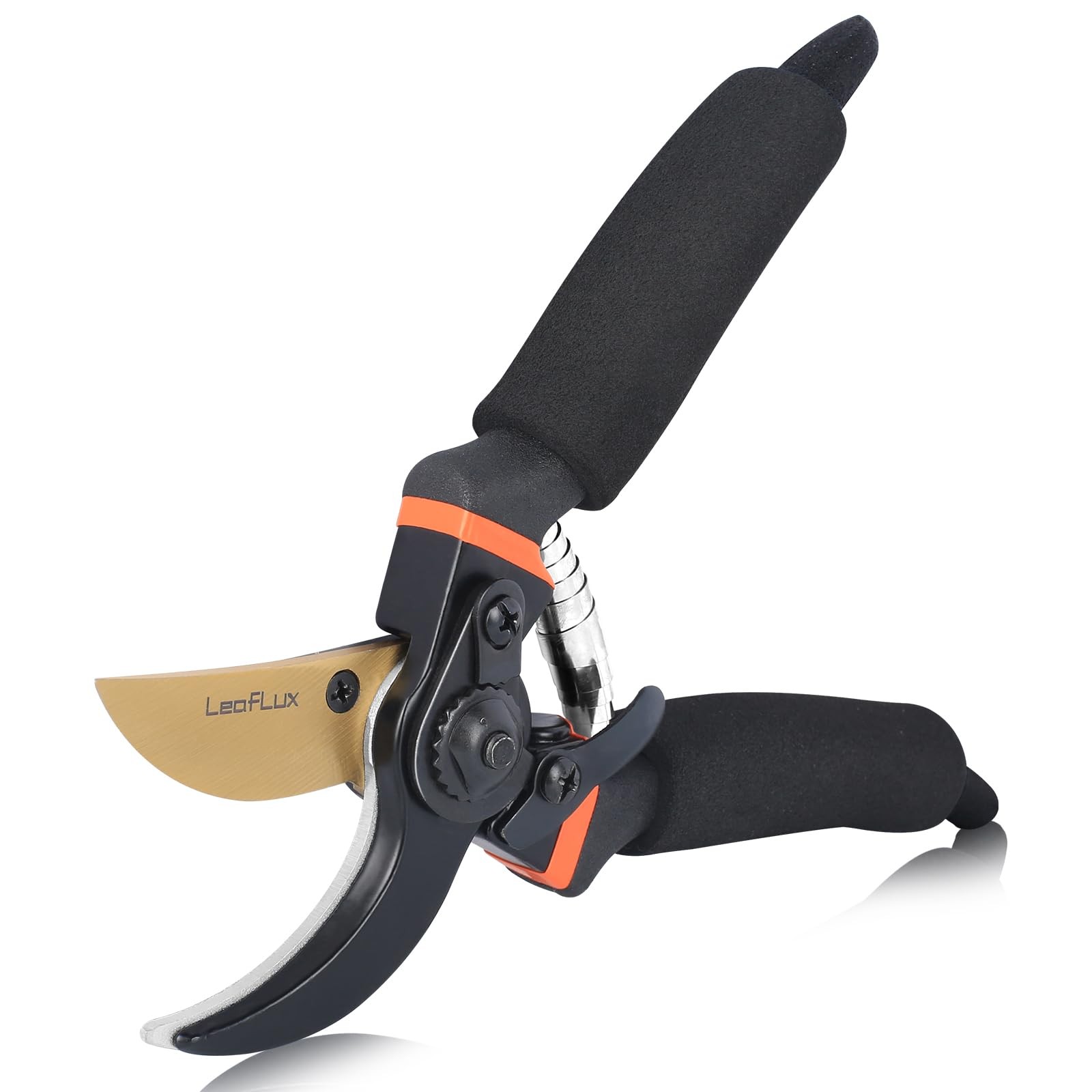 LeafLux Pruning Shears, Professional SK5 8 inches x 3.82 inches, Black