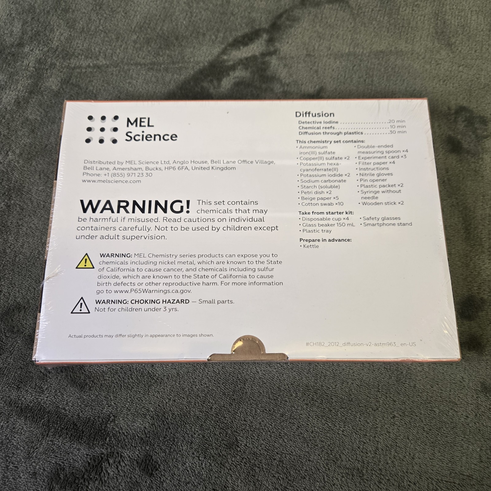 MEL Chemistry Science Kit - DIFFUSION - Homeschool Lab Experiment SEALED