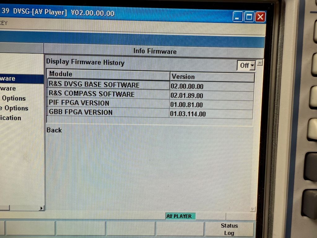 Rohde & Schwarz DVSG Digital Video Signal Generator + B30 HD/SD Decoder
