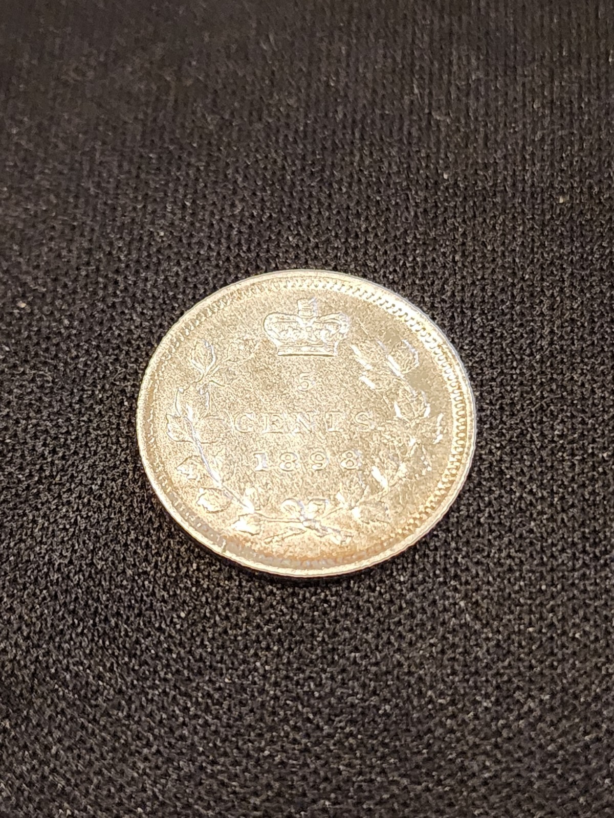 1898 Canada 5 Cents Silver Coin