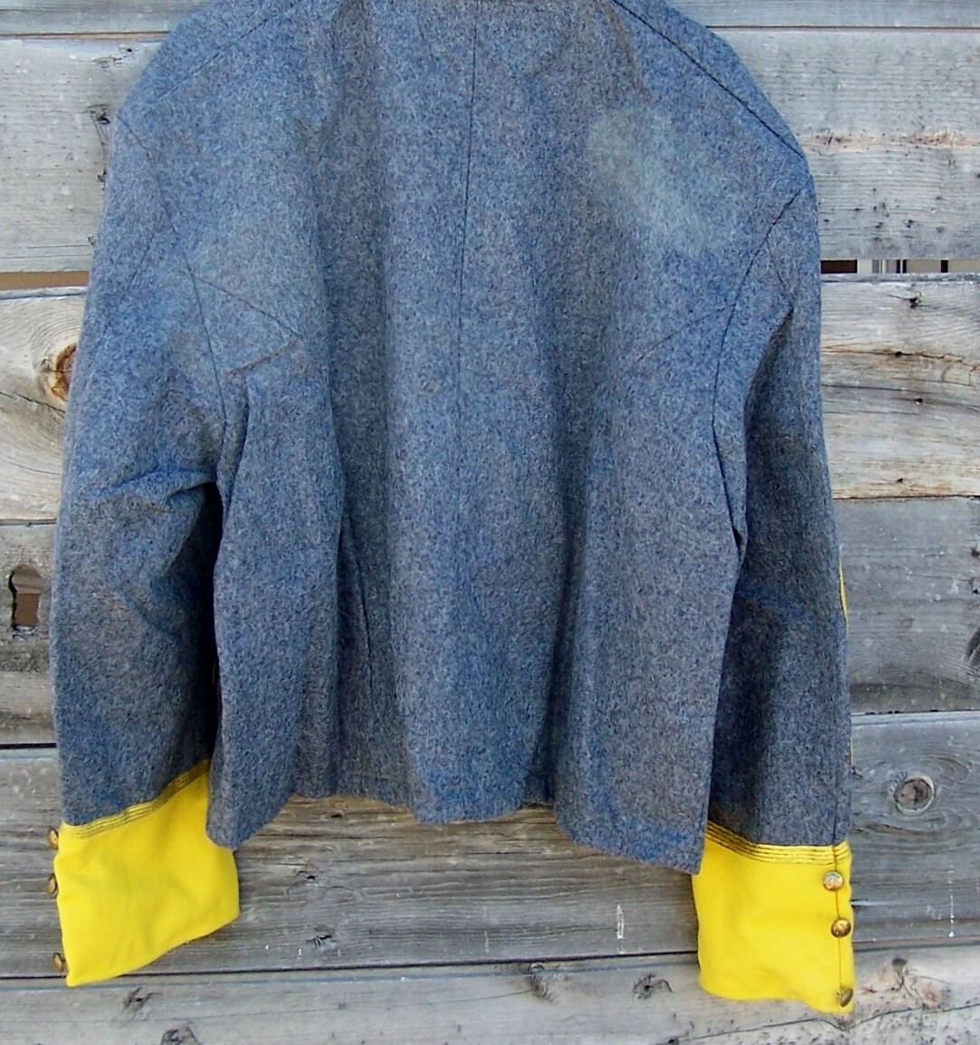 civil war confederate reenactor cavalry shell jacket with 4 row braids 50
