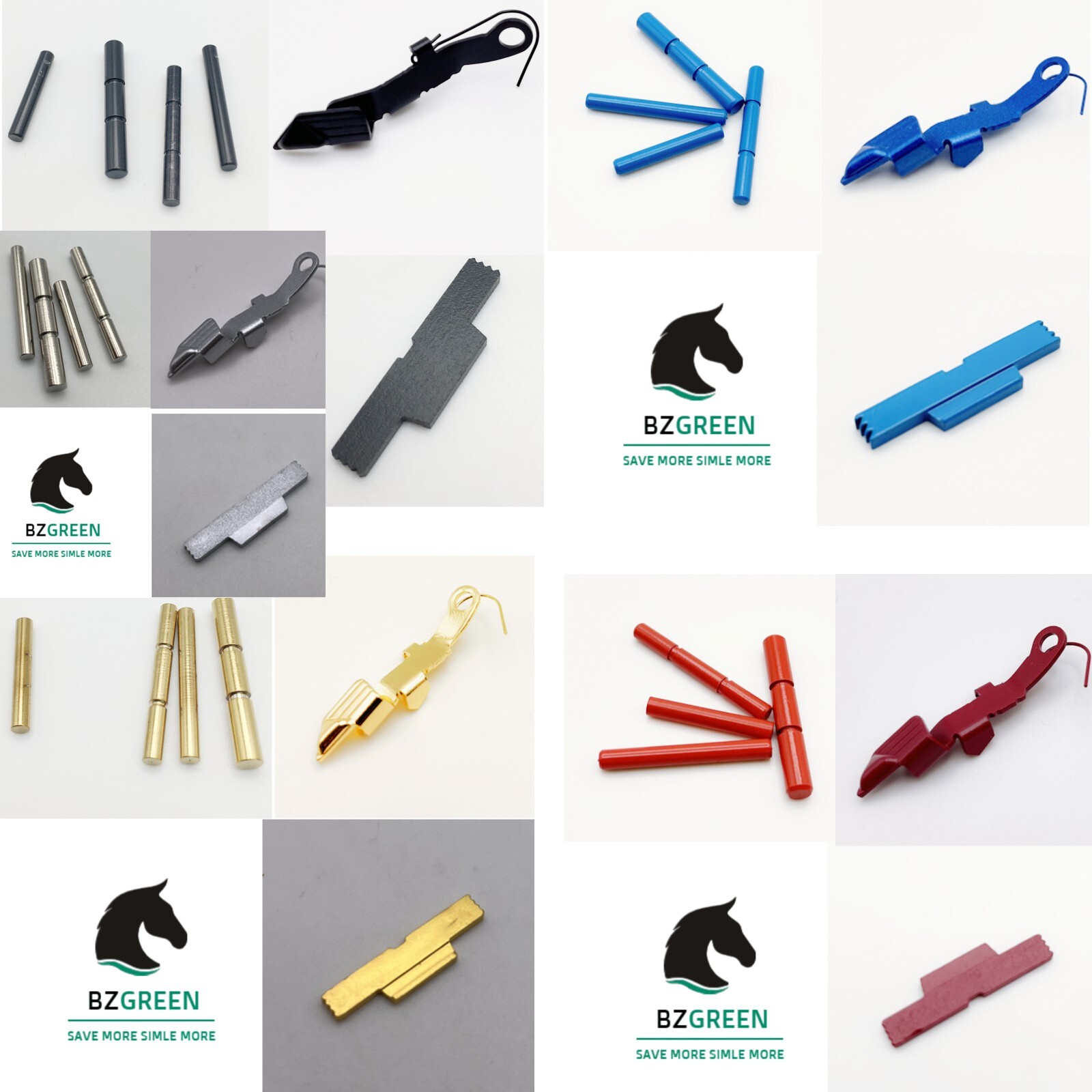 For GLOCK GEN 1 2 3 4 Extended Control Kit, Slide Stop Release, ESLL, Pins,5 Col