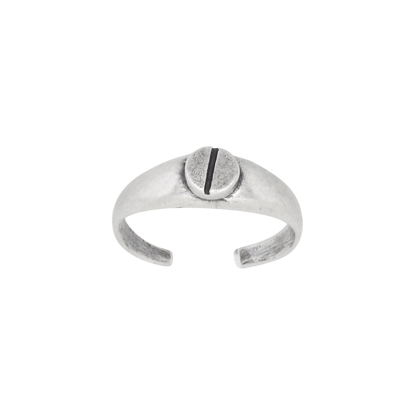 Sterling Silver .925 Screw Head Design Toe Ring adjustable size | Made In USA