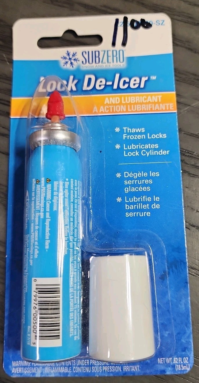 Hopkins SubZero Lock De-Icer and Lubricant -.62 ounces NEW