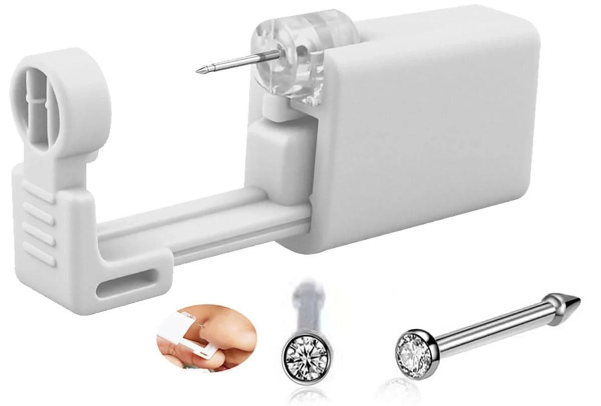 Nose Piercing Kit, Pierce 2.2 cm (W) x 5.5 (L) x 1.3 (H), White