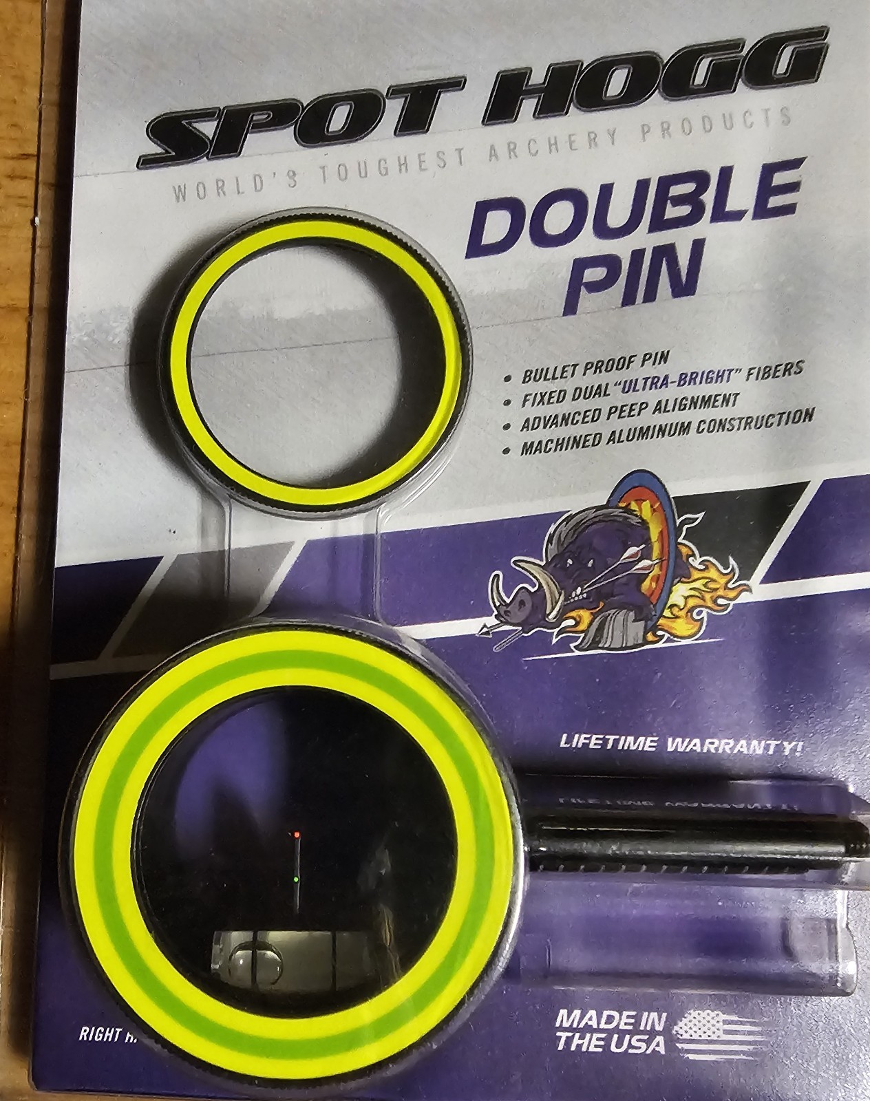 SPOT HOGG DOUBLE  PIN RED AND GREEN .010 OR .O19