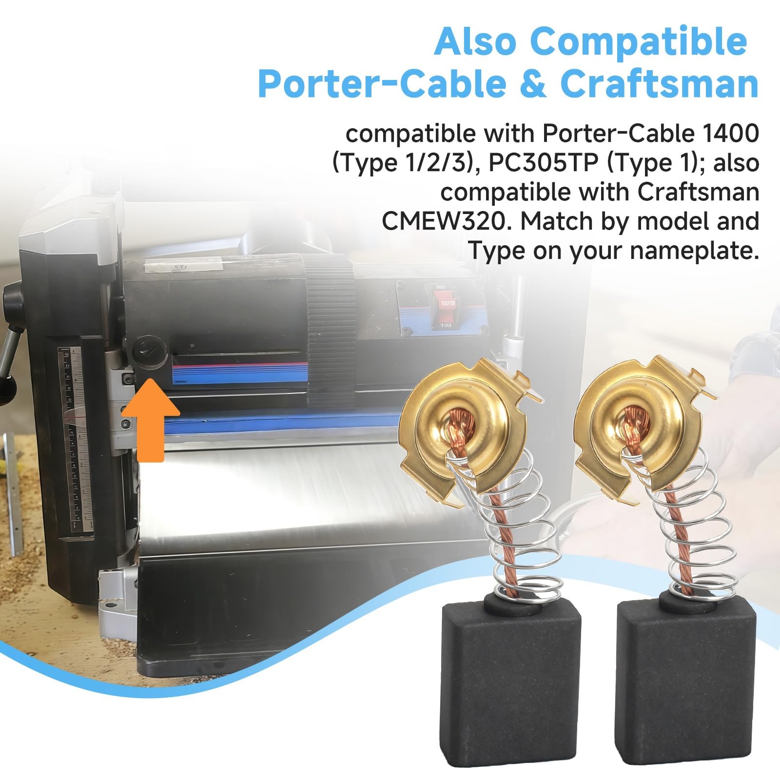 4 Pack 1313113 Carbon Motor Brushes Compatible with Porter Cable Sander