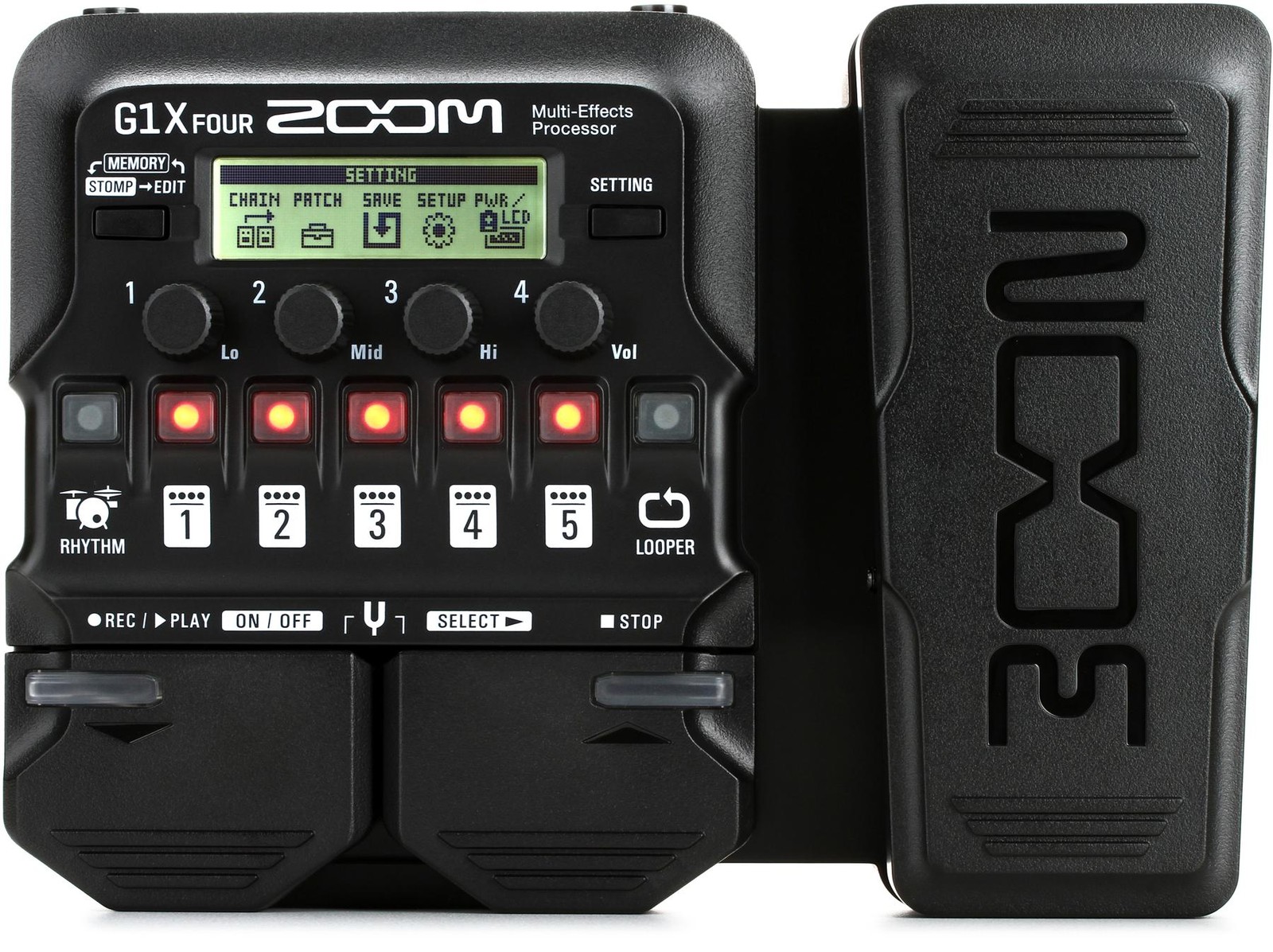 Zoom G1X FOUR Multi-effects Processor with Expression Pedal (5-pack) Bundle