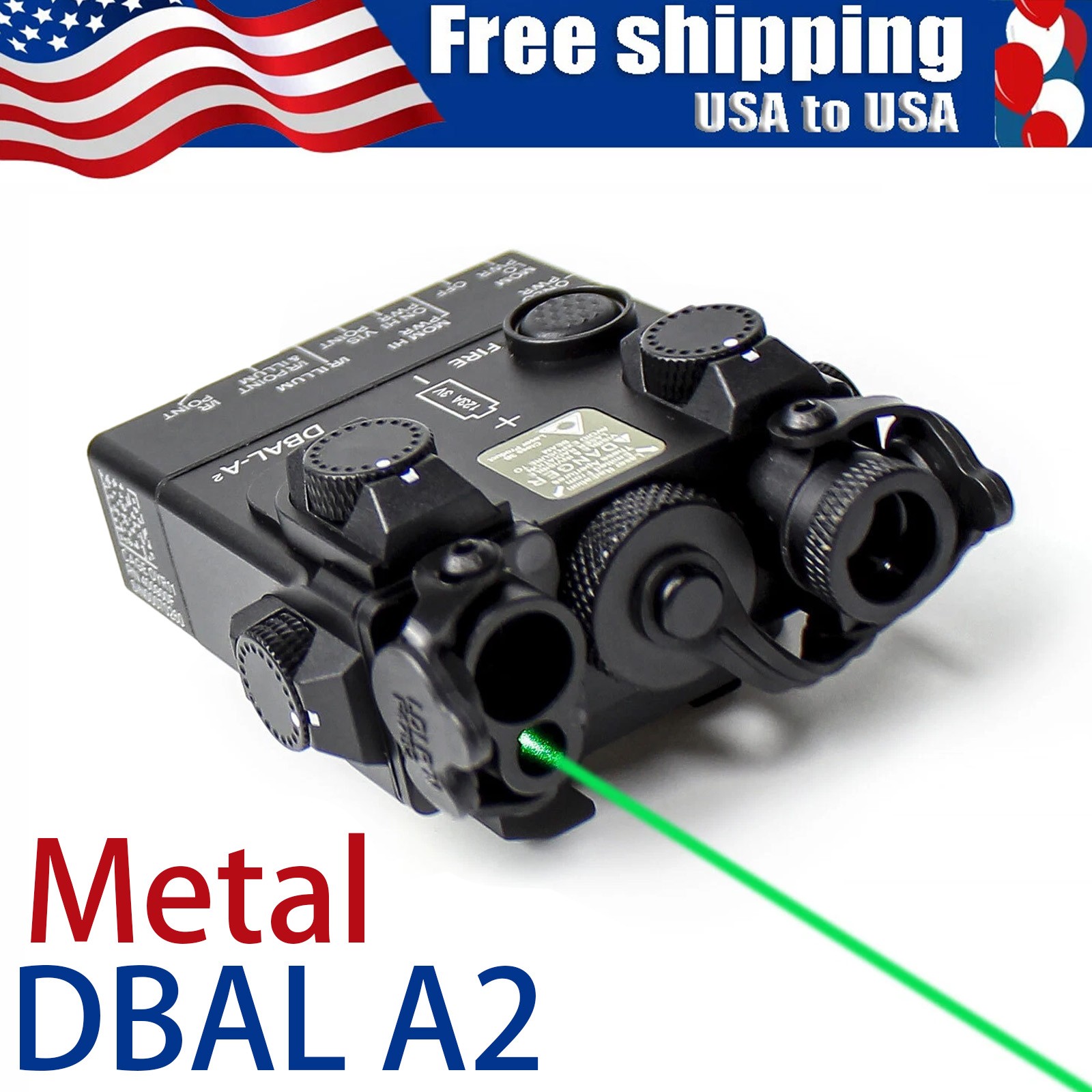 Metal DBAL A2 Dual Beam IR Aiming - IR Laser / Green Laser/ White LED Flashlight