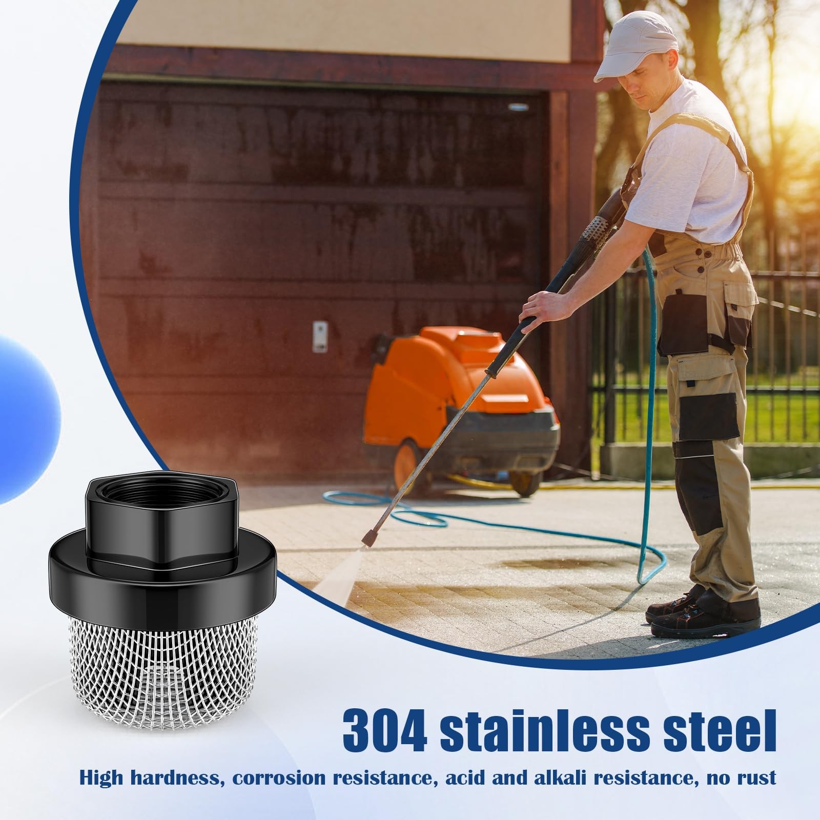 Nuanchu 2 Pcs Hose Inlet Strainer Filter Suction 3/4, Inner Diameter