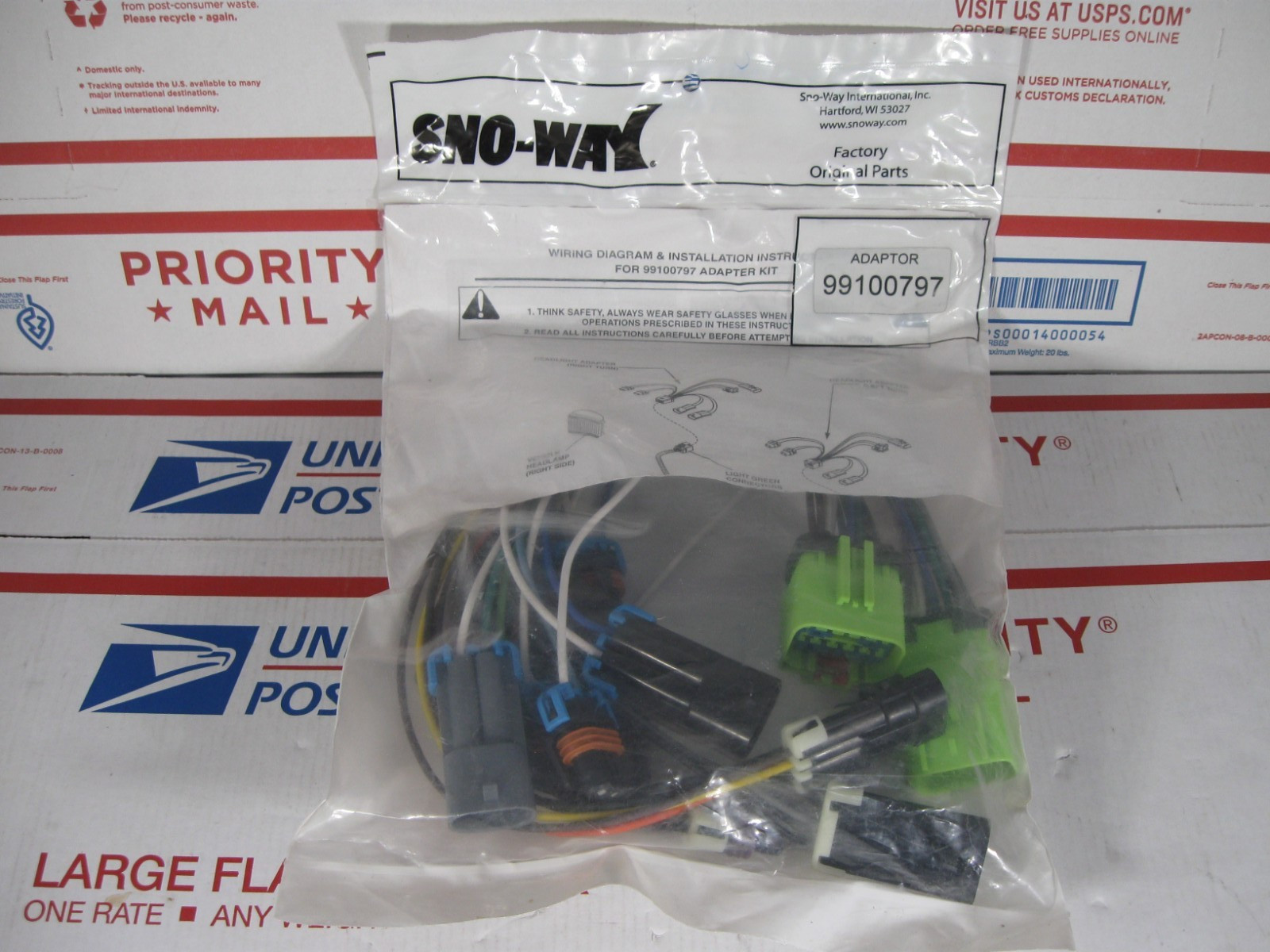 GENUINE OEM SNO-WAY PLOW EIS SYSTEM HEADLIGHT ADAPTER KIT NEW IN WRAP 99100797