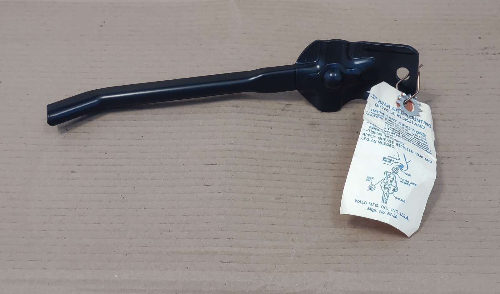 Wald Bicycle Black Steel Kickstand Fit 20" NOS Vintage Bike
