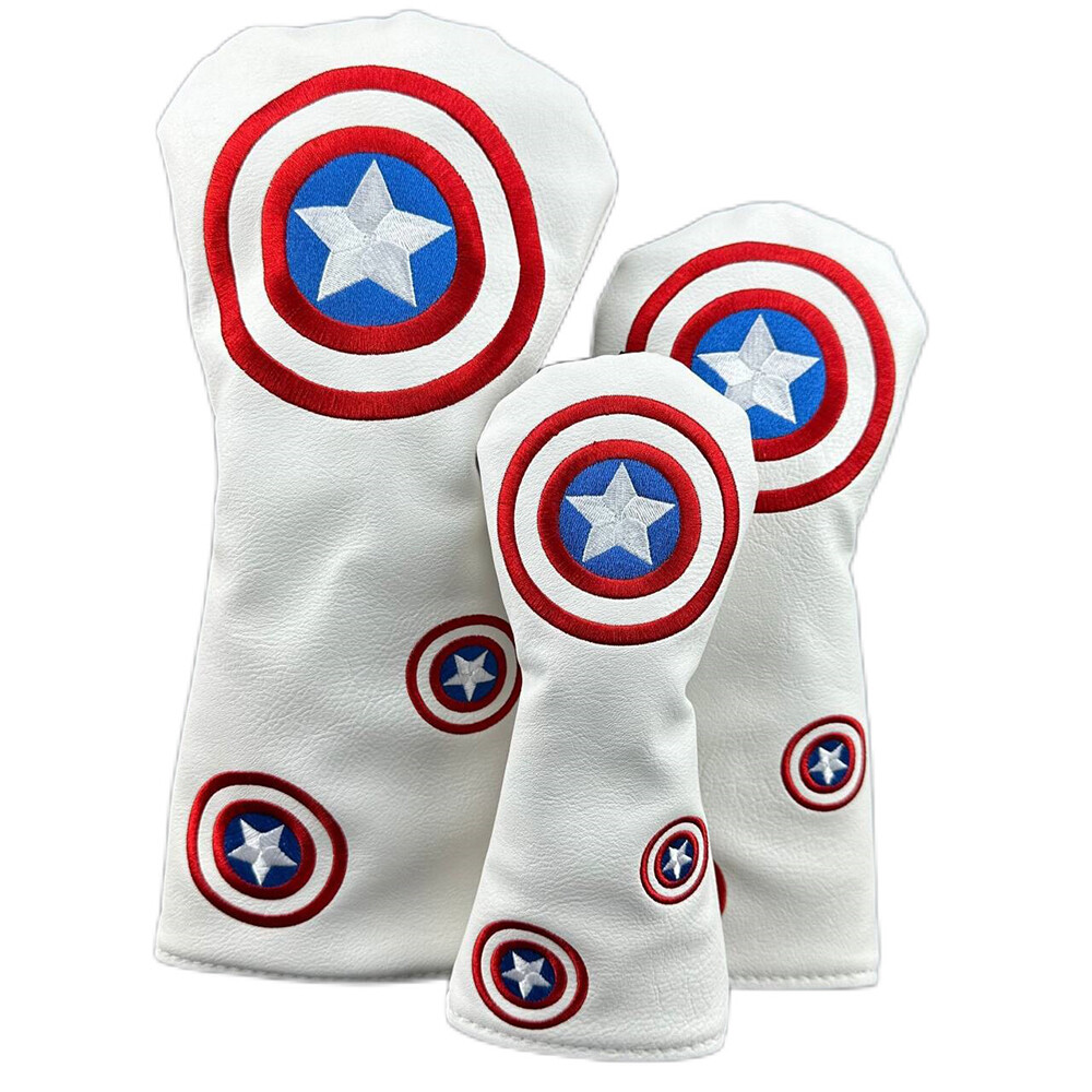 Design White Theme Golf Wood Club Head Cover for (1/3/UT)