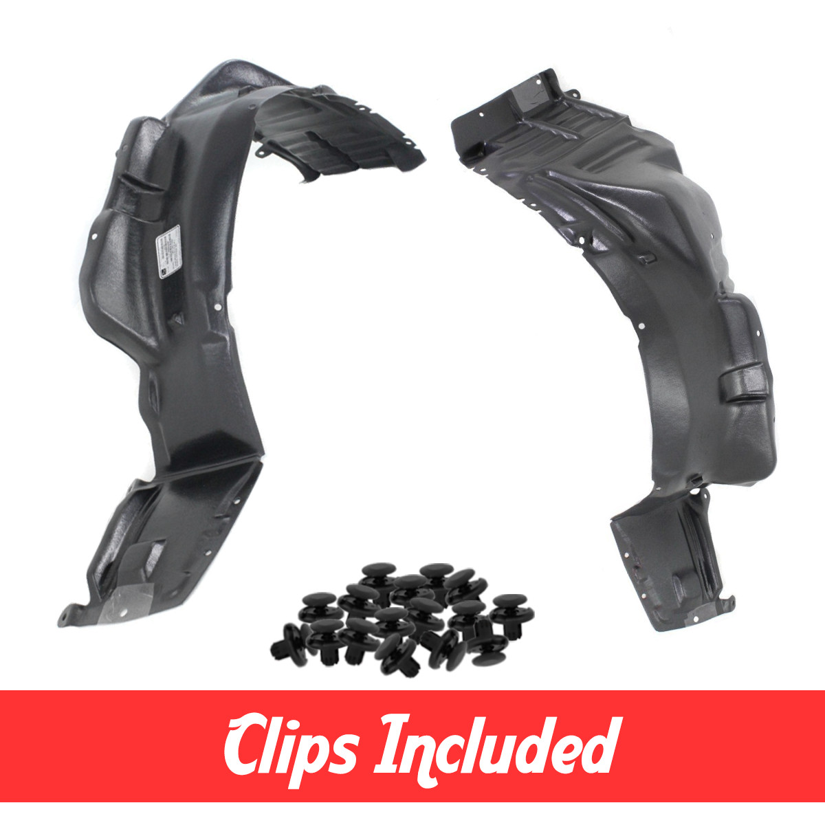 Left & Right Side Fender Liner Set w/ Clips For 2004-2007 Mitsubishi Lancer