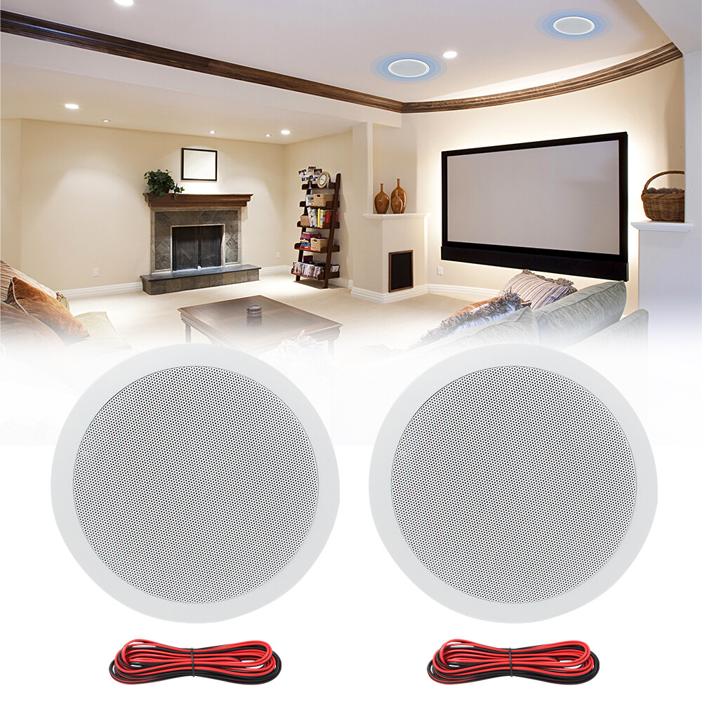 640W 6.5" Herdio Audio Wall Bluetooth Amplifier Receiver Kit+ 4 Ceiling Speakers