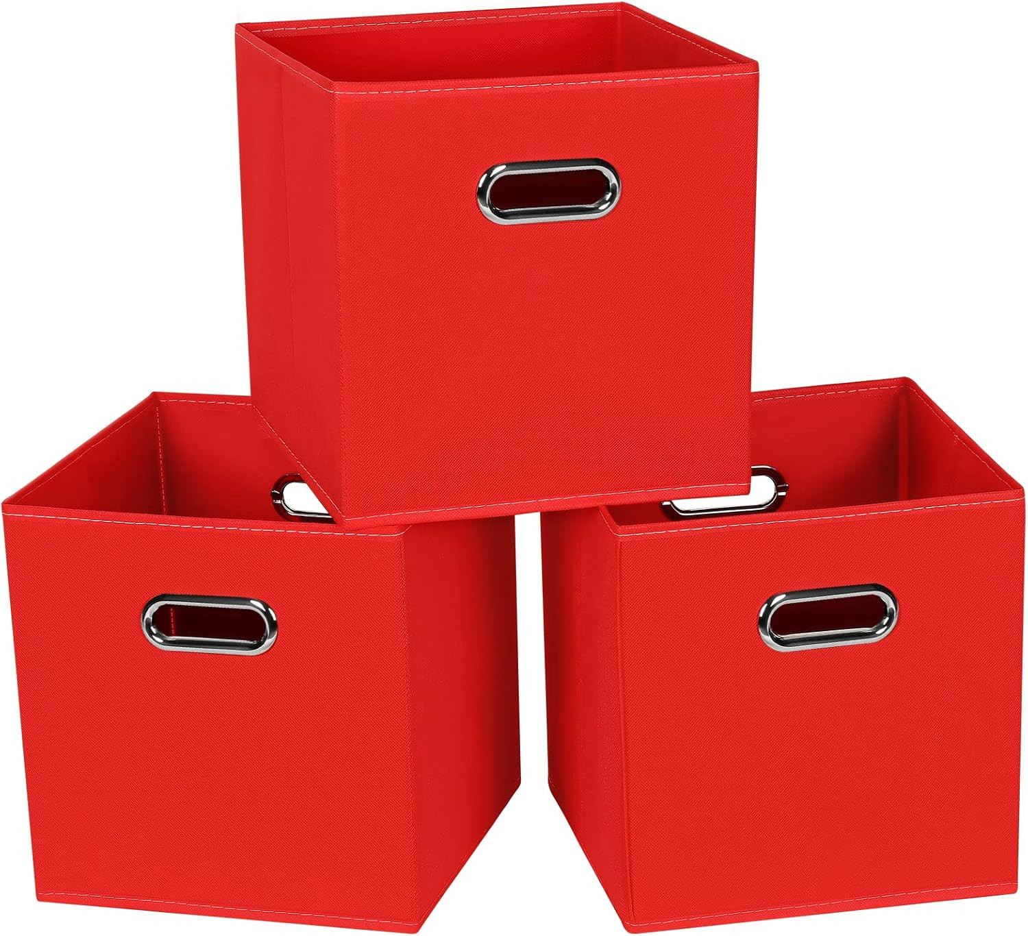Fabric Storage Bins Cubes Baskets Containers-(11X11X11) with Dual Handles for Sh