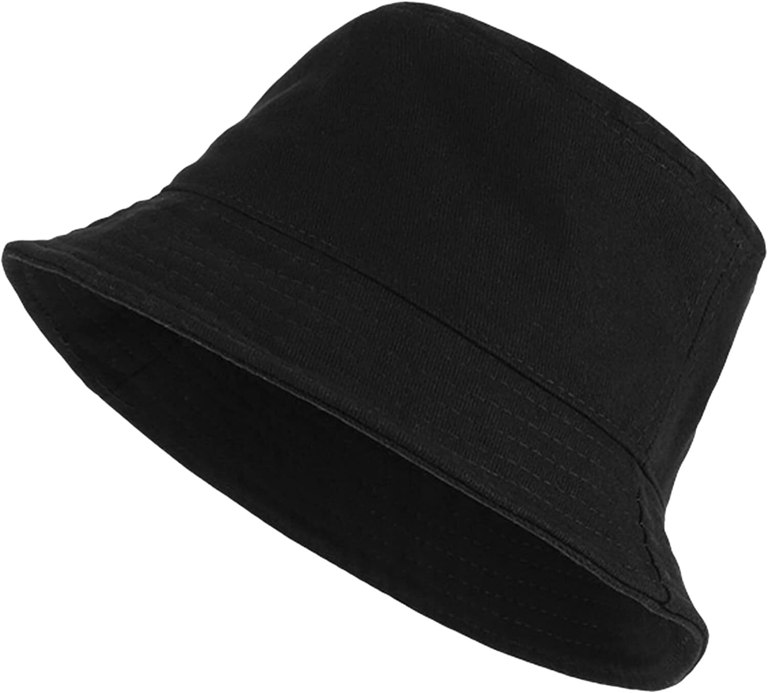PFFY Bucket Hat for Women Men Cotton Summer Sun Beach Fishing Cap Black