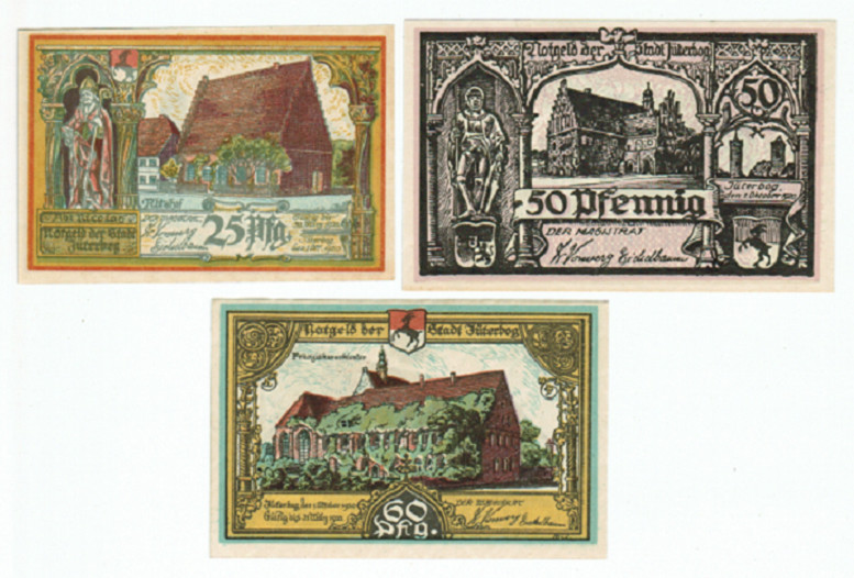 SET OF 6 GERMANY NOTGELD 25.50.60.70.80.90 PFENNIG STADT-JUTERBOG 1920 UNC