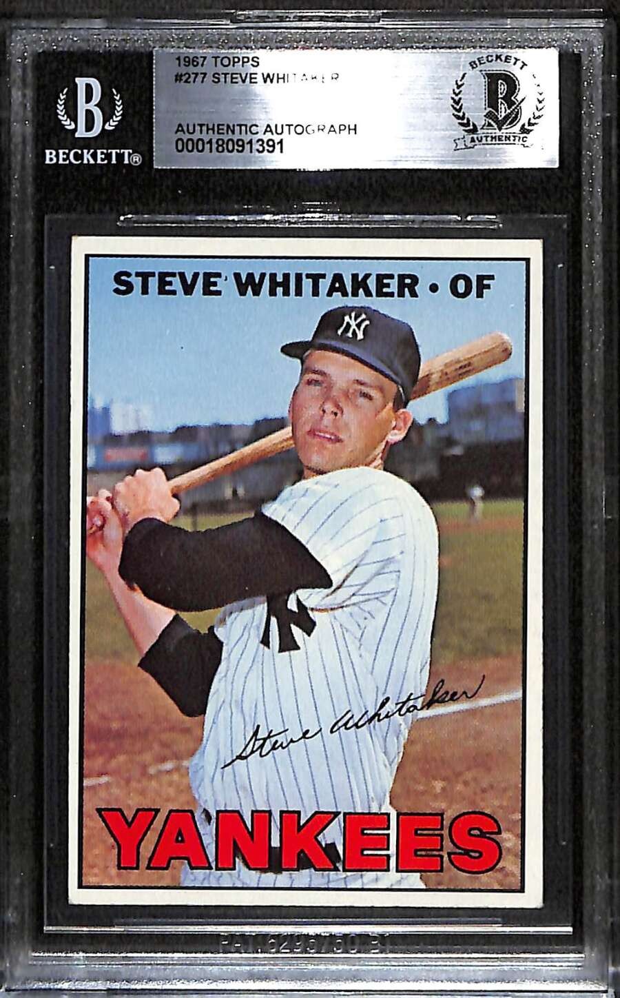 1967 Topps 277 Steve Whitaker RC BGS Auto Autographed BAS Authentic C100124