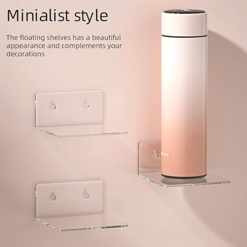 Acrylic Wall Shelves for Storage,Floating Shelf,Acrylic 3.9 Inch 24Pack Clear