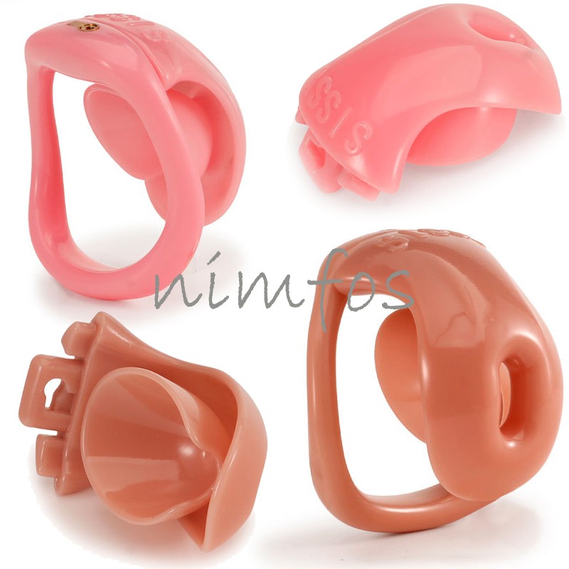 Small Sissy Negative Chastity Cage Male Lock with 4 Ring Anti-Cheating Device