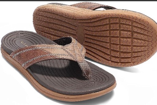 ALEADER Mens Flip Flops Beach Sandals, Arch Support With Soft Cushion Size 9