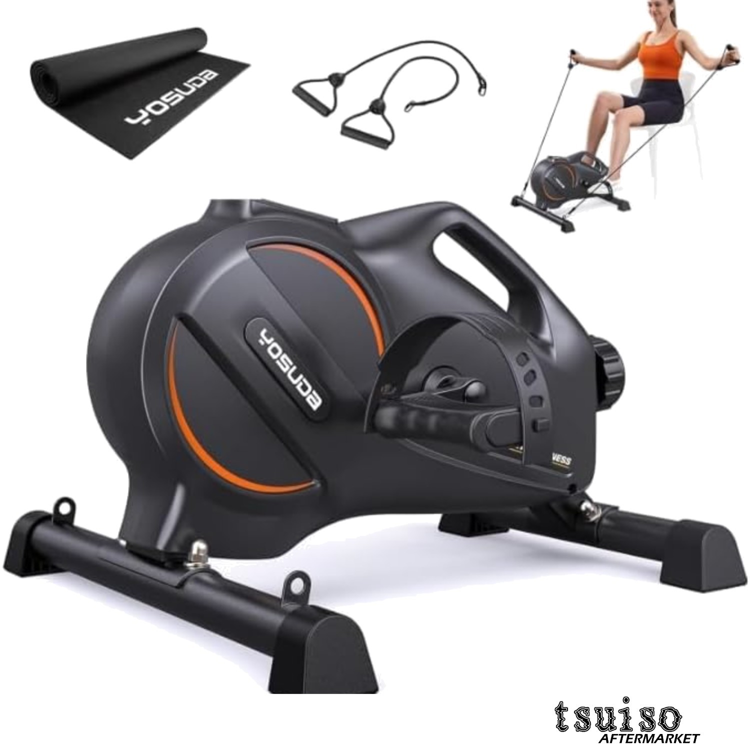 Under Desk Bike with 16 Levels of Magnetic Resistance & Bluetooth App for Eas...