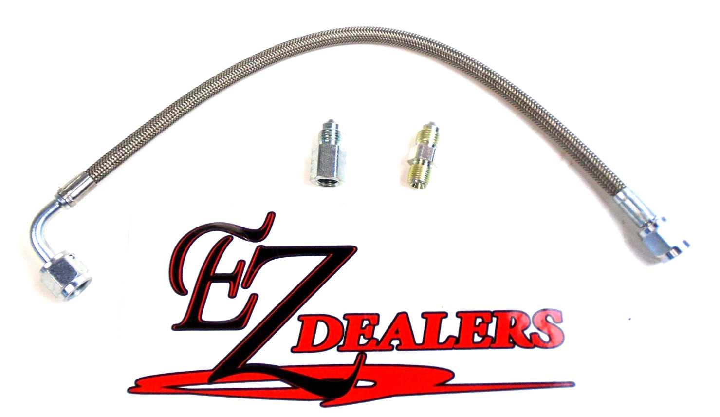 14" Gauge Line Kit Oil Fuel Pressure Hose Braided 1/8" NPT STR. x 90 -4 AN  4 AN