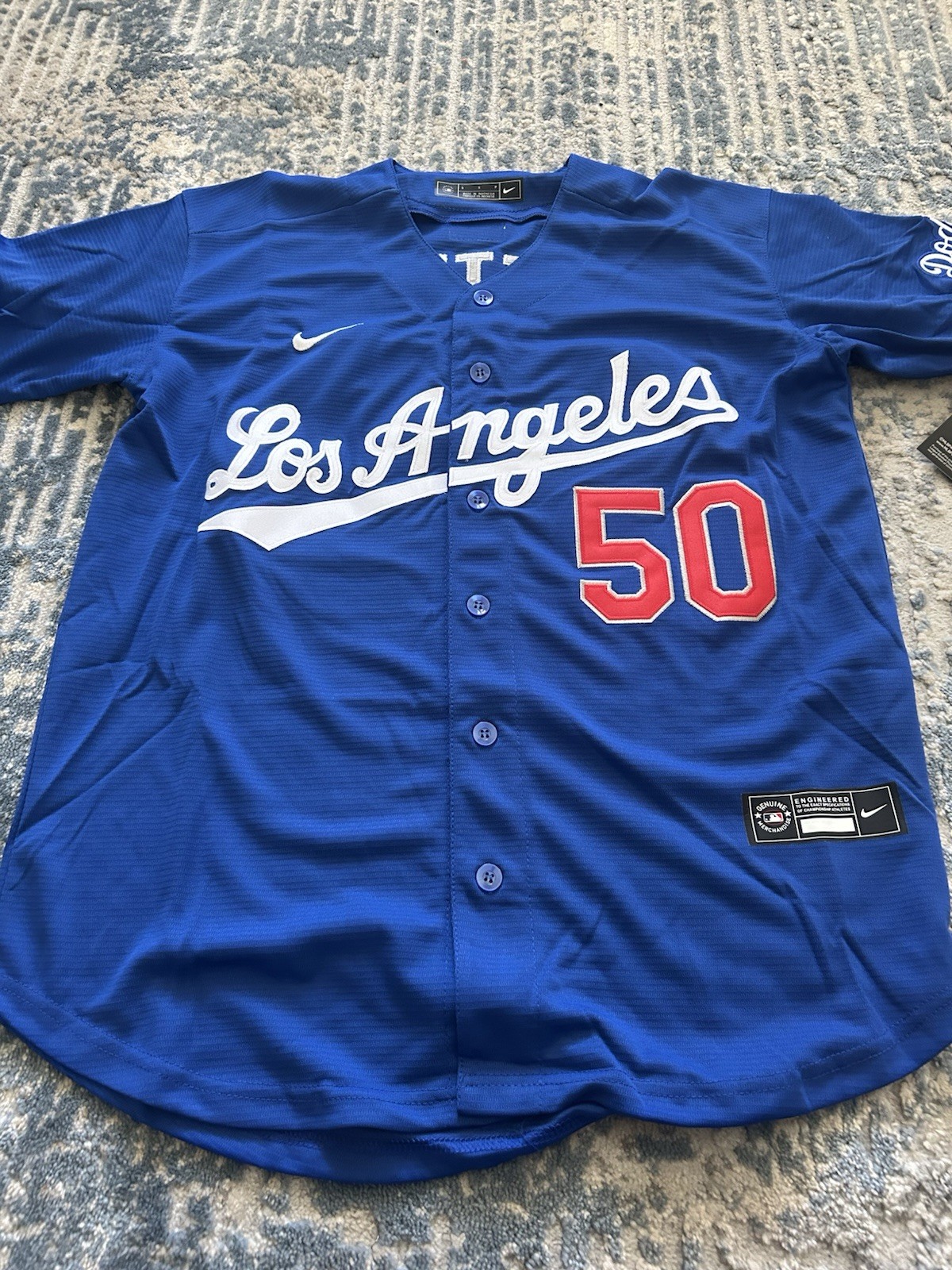 Mookie Betts Adult Dodgers Blue Alternate Jersey Size Large