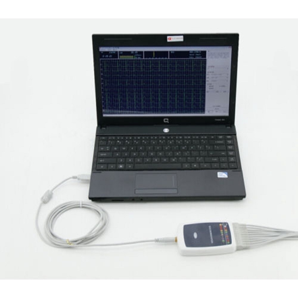 Portable 12 Lead Rest ECG Machine PC Based Workstation System Home Use