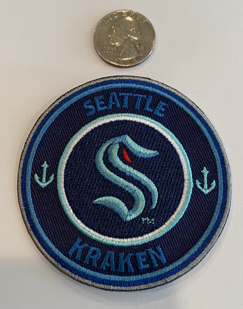 SEATTLE KRAKEN EMBROIDERED IRON ON PATCH NHL 3”x 3” BEAUTIFUL!!