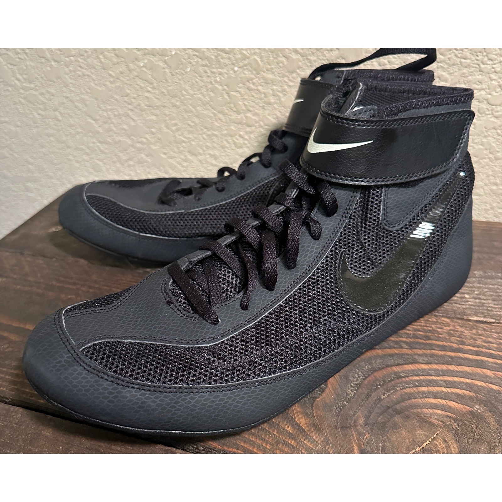 Nike Machomai Mid Boxing Shoes Mens 10 Black Training Boots 366683-002 athletic