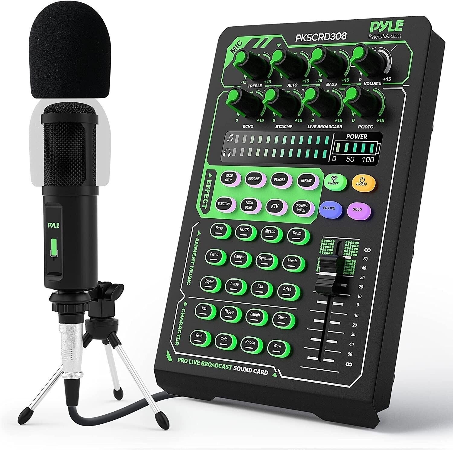 Pyle DJ Controller w/ 8 Sound Effects 8 Characters Sound & 8 Control Knobs