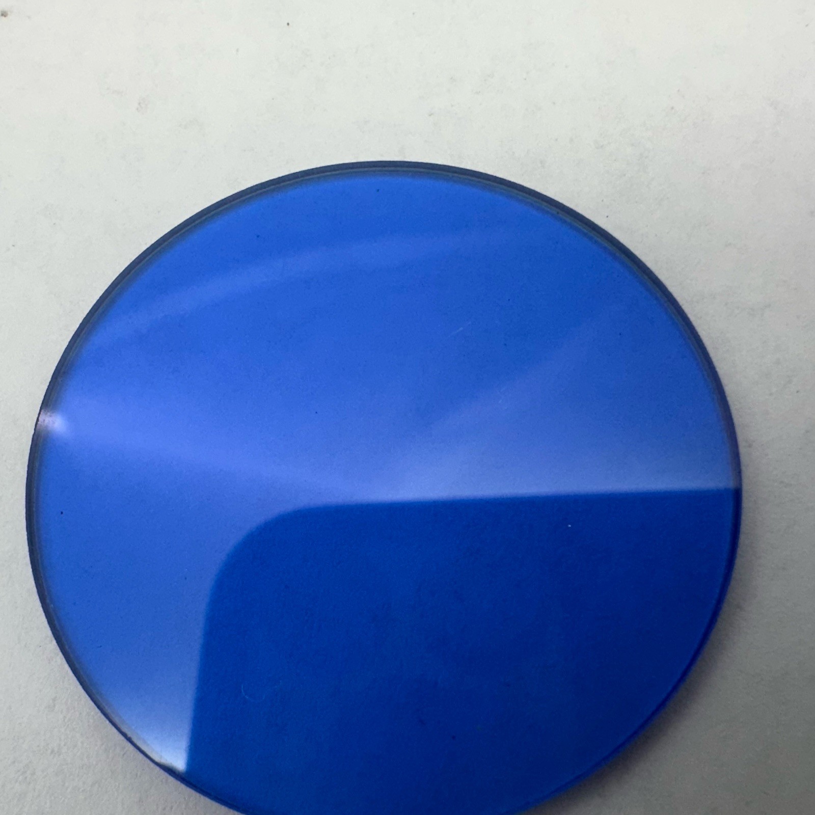 ANTIQUE BLUE GLASS FILTER OPTIC MICROSCOPE PART AS PICTURED 45mm Dia 2mm Thick