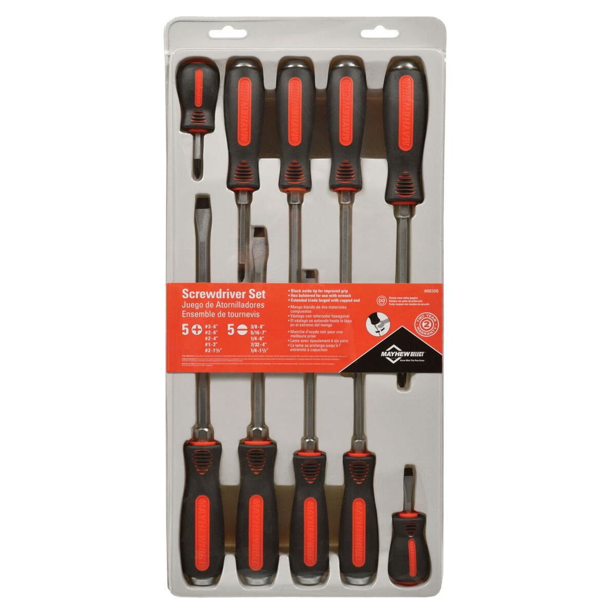 Mayhew 10PC Capped End Screwdriver Set Display 66306