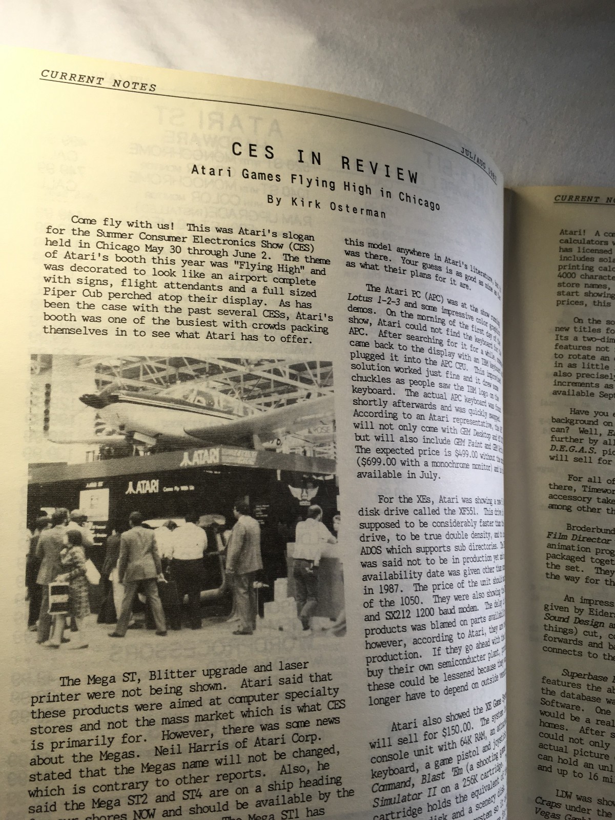 Atari "Current Notes" Magazine, July-August 1987