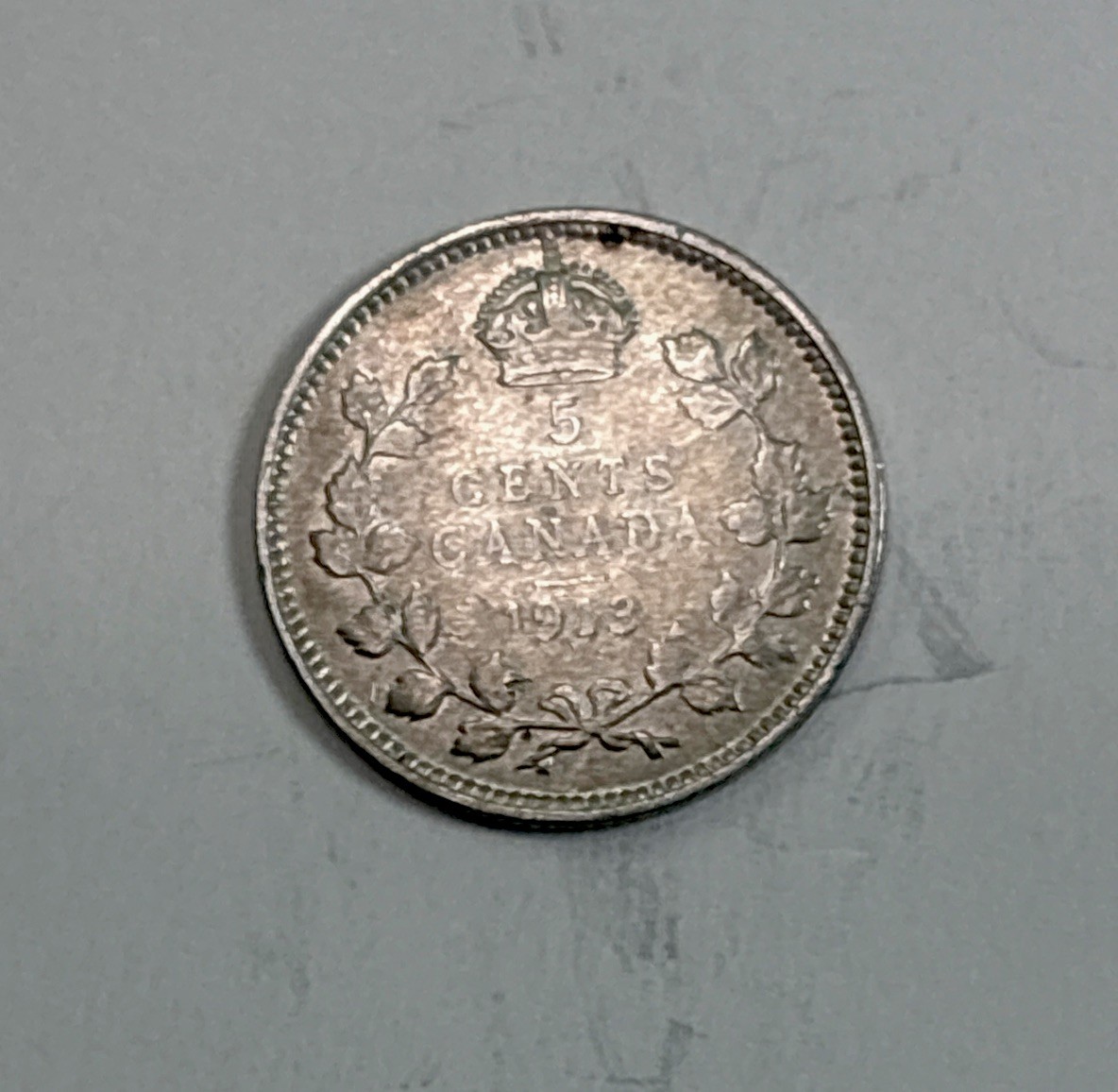 1913 Canada Silver! 5 Cents! ENN Coins