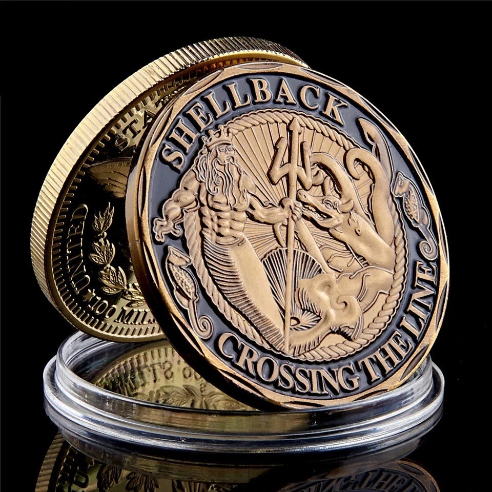US Navy Shellback Crossing the Line Sailor Commemorative Challenge Coin Gift
