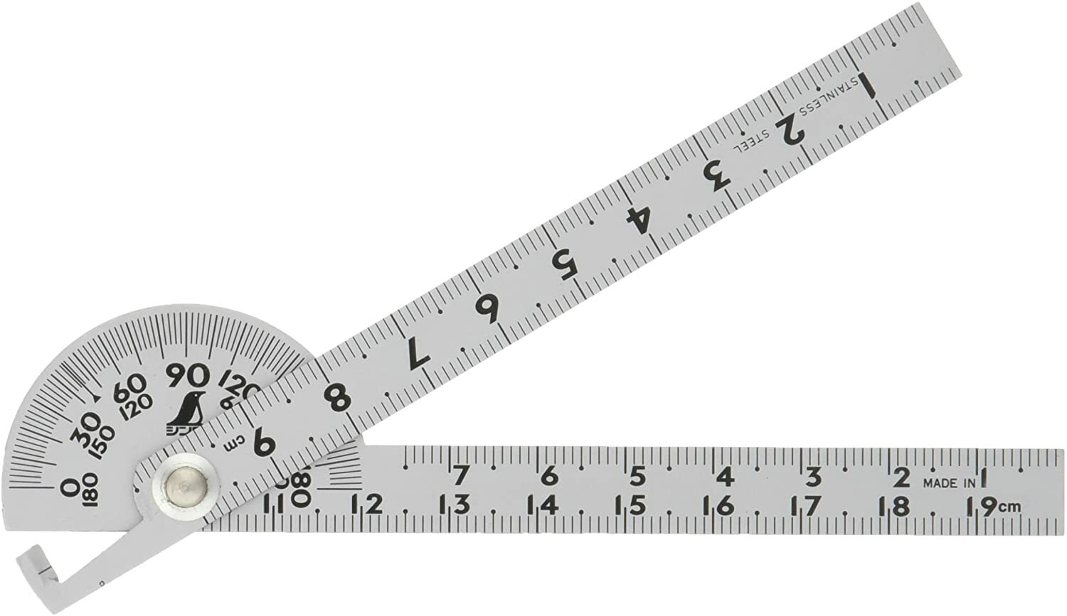 Japanese SHINWA 62995 Measurement Mini Protractor Silver