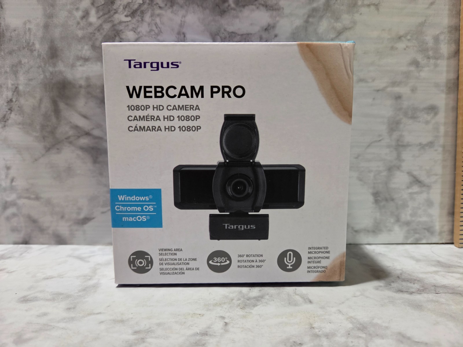 Targus Webcam Pro 1080P HD Camera 360 Rotation with Integrated Microphone
