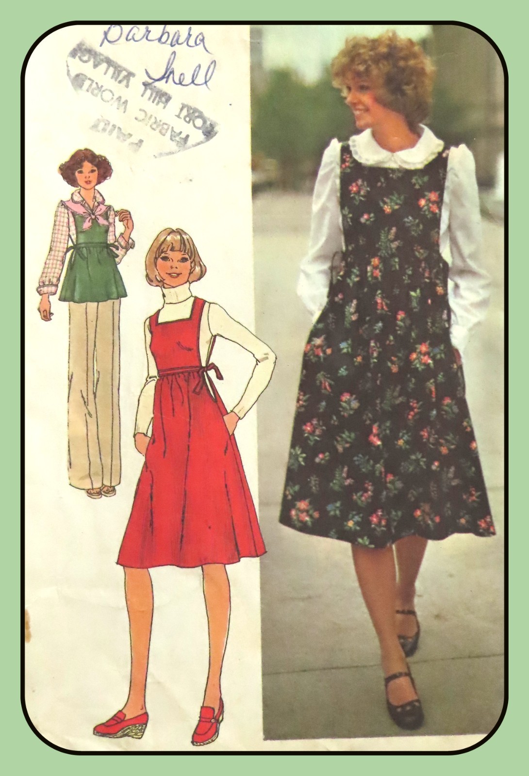 Misses JUMPER Pattern Top or BLOUSE Peter Pan Collar Simplicity 7372 Vtg 1976