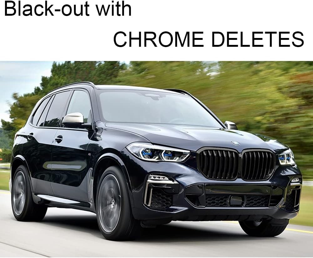 LZLRUN High Gloss Vinyl Wrap Kit for Chrome Delete, 3"x30ft