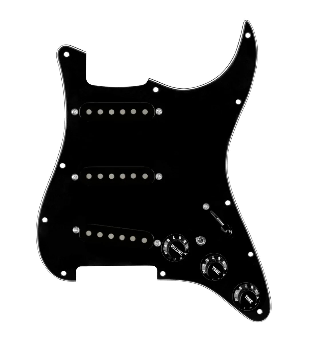 920D Generation Loaded Pickguard 7 Way w/Toggle for Strat - Black / Black