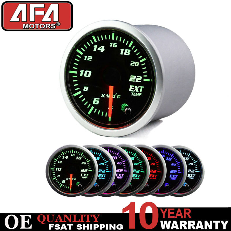 52mm Digital & Pinter LED Exhaust Gas Temp Gauge EGT Meter with Sensor 7 Color