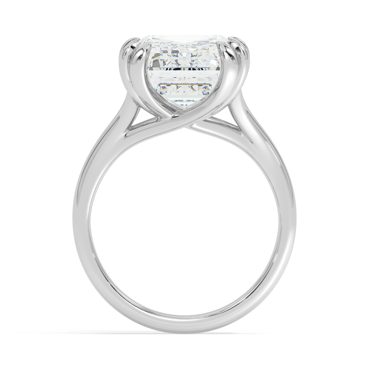 Emerald Diamond Engagement Ring Platinum Labgrown 10 Ct Solitaire